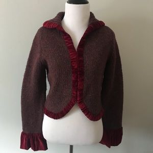 Anthropologie lambswool clasped heavy cardigan